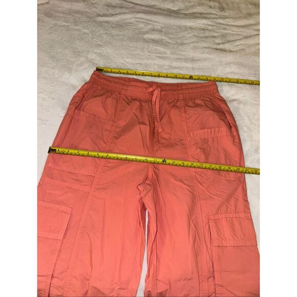 Aerie Medium Utility Cargo Pants High Rise Womens Solid Coral Peach Color NWT - Picture 6 of 9